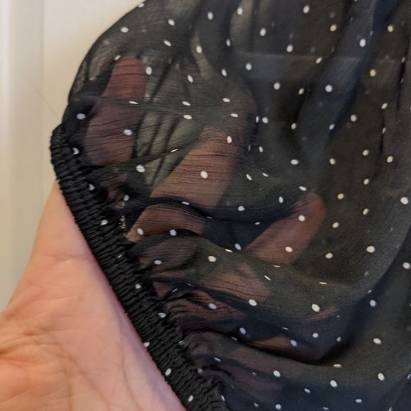 Sheer polka dot peasant blouse - Picture 4 of 6